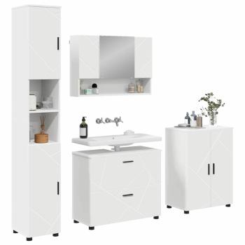 Badezimmermöbel-Set 4 stk. Weiß 35 x 30 x 192 cm