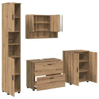 Badezimmermöbel-Set 4 Stk. Artisan-Eiche 35 x 30 x 192 cm
