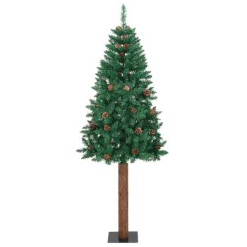 Schlanker Weihnachtsbaum mit 300 LEDs mit Ständer Grün 210 cm