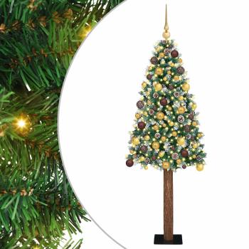 Schlanker Weihnachtsbaum mit 300 LEDs mit Ständer Grün 180 cm