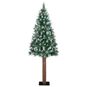 Schlanker Weihnachtsbaum mit 300 LEDs mit Ständer Grün 180 cm