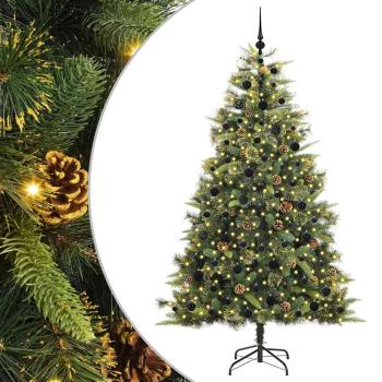 Künstlicher klappbarer Weihnachtsbaum mit Tannenzapfen 210 cm