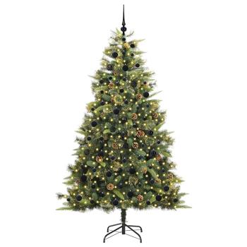 Künstlicher klappbarer Weihnachtsbaum mit Tannenzapfen 210 cm