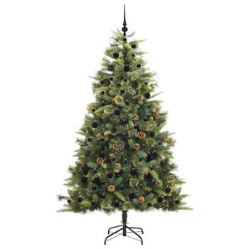 Künstlicher klappbarer Weihnachtsbaum mit Tannenzapfen 210 cm