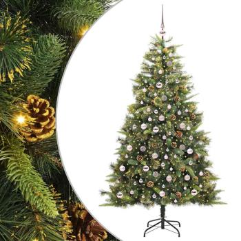Künstlicher klappbarer Weihnachtsbaum mit Tannenzapfen 210 cm