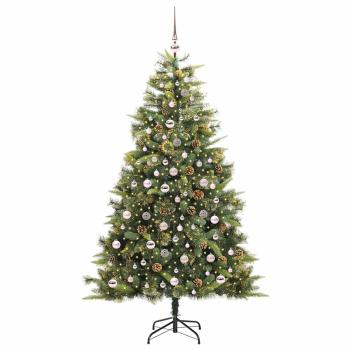Künstlicher klappbarer Weihnachtsbaum mit Tannenzapfen 210 cm