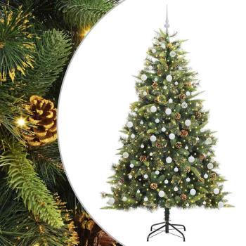 Künstlicher klappbarer Weihnachtsbaum mit Tannenzapfen 210 cm