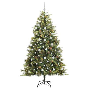 Künstlicher klappbarer Weihnachtsbaum mit Tannenzapfen 210 cm