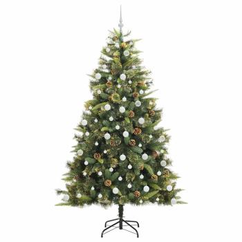 Künstlicher klappbarer Weihnachtsbaum mit Tannenzapfen 210 cm