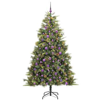 Künstlicher klappbarer Weihnachtsbaum mit Tannenzapfen 210 cm