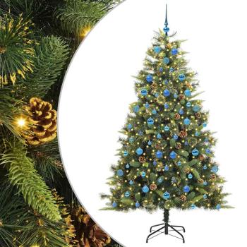 Künstlicher klappbarer Weihnachtsbaum mit Tannenzapfen 210 cm