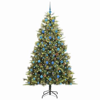Künstlicher klappbarer Weihnachtsbaum mit Tannenzapfen 210 cm