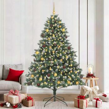 ARDEBO.de - Künstlicher Weihnachtsbaum mit 300 LEDs mit Ständer Grün 210 cm