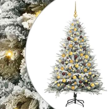 Künstlicher vorbeleuchteter Weihnachtsbaum mit Kugelset Grün
