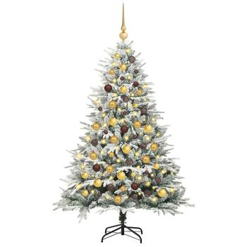 Künstlicher vorbeleuchteter Weihnachtsbaum mit Kugelset Grün