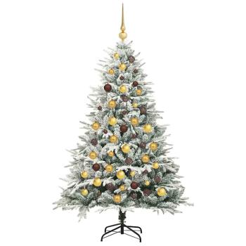 Künstlicher vorbeleuchteter Weihnachtsbaum mit Kugelset Grün