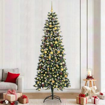ARDEBO.de - Künstlicher Weihnachtsbaum mit 300 LEDs mit Ständer Grün 240 cm
