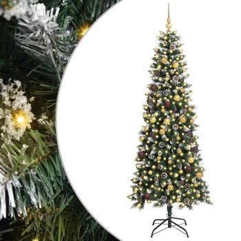 Künstlicher Weihnachtsbaum mit 300 LEDs mit Ständer Grün 240 cm