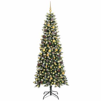 Künstlicher Weihnachtsbaum mit 300 LEDs mit Ständer Grün 240 cm