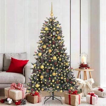 ARDEBO.de - Künstlicher Weihnachtsbaum Grün 180 cm PVC, Plastik und Stahl