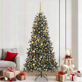 ARDEBO.de - Künstlicher Weihnachtsbaum Grün 210 cm PVC, Plastik und Stahl