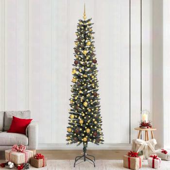 ARDEBO.de - Künstlicher Weihnachtsbaum mit 300 LEDs mit Ständer Grün 240 cm