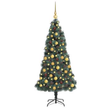 Künstlicher vorbeleuchteter Weihnachtsbaum mit Kugel-Set 240 cm