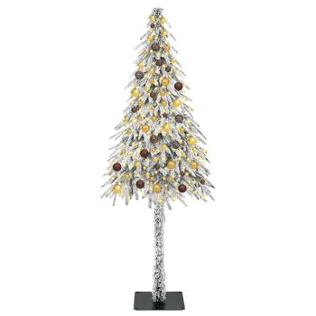 Weihnachtsbaum mit 300 LEDs Weiß 210 cm PE und Stahl