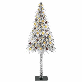 Weihnachtsbaum mit 300 LEDs Weiß 210 cm PE und Stahl