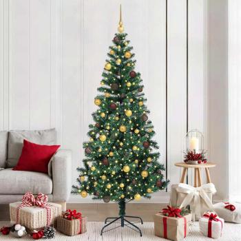 ARDEBO.de - Künstlicher vorbeleuchteter Weihnachtsbaum Grün 210 cm