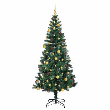 Künstlicher vorbeleuchteter Weihnachtsbaum Grün 210 cm