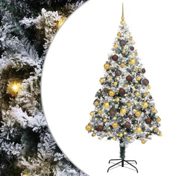 ARDEBO.de - Künstlicher Weihnachtsbaum mit 300 LEDs mit Ständer Weiß 180 cm