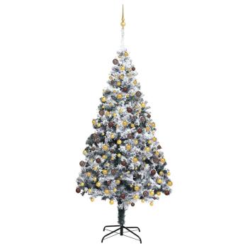 Künstlicher Weihnachtsbaum mit 300 LEDs mit Ständer Weiß 180 cm