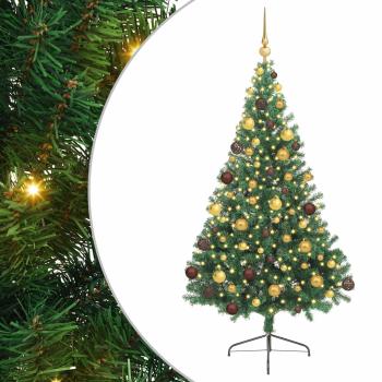 Künstlicher vorbeleuchteter Weihnachtsbaum Grün 180 cm PVC