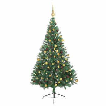 Künstlicher vorbeleuchteter Weihnachtsbaum Grün 180 cm PVC