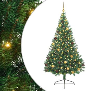 Künstlicher vorbeleuchteter Weihnachtsbaum Grün 210 cm PVC