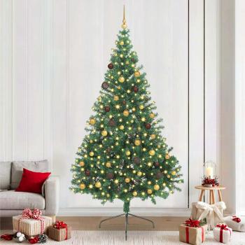ARDEBO.de - Künstlicher vorbeleuchteter Weihnachtsbaum Grün 240 cm PVC