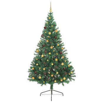 Künstlicher vorbeleuchteter Weihnachtsbaum Grün 240 cm PVC