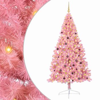 Künstlicher vorbeleuchteter Weihnachtsbaum Rosa 240 cm PVC