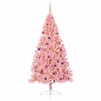 Künstlicher vorbeleuchteter Weihnachtsbaum Rosa 240 cm PVC