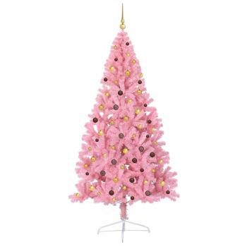 Künstlicher vorbeleuchteter Weihnachtsbaum Rosa 240 cm PVC