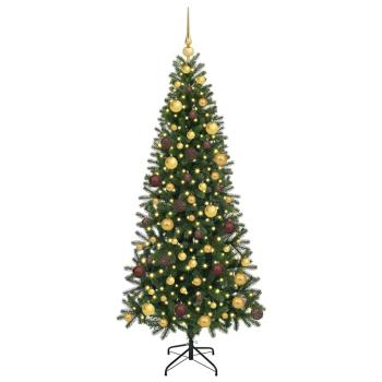 Künstlicher Weihnachtsbaum mit 300 LEDs Grün 180 cm PE und PVC