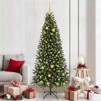 ARDEBO.de - Künstlicher Weihnachtsbaum mit 300 LEDs Grün 210 cm PE und PVC