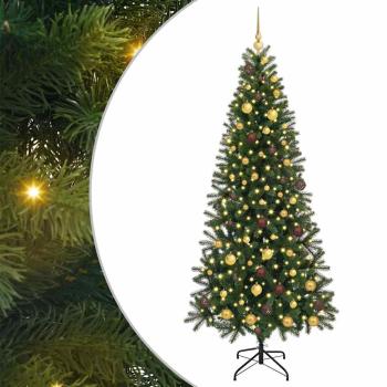 Künstlicher Weihnachtsbaum mit 300 LEDs Grün 210 cm PE und PVC