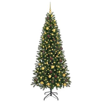 Künstlicher Weihnachtsbaum mit 300 LEDs Grün 210 cm PE und PVC