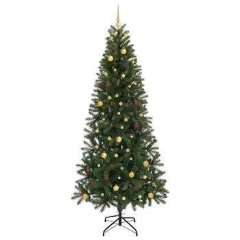 Künstlicher Weihnachtsbaum mit 300 LEDs Grün 240 cm PE und PVC