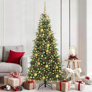 ARDEBO.de - Künstlicher klappbarer Weihnachtsbaum Grün 180 cm PE und PVC