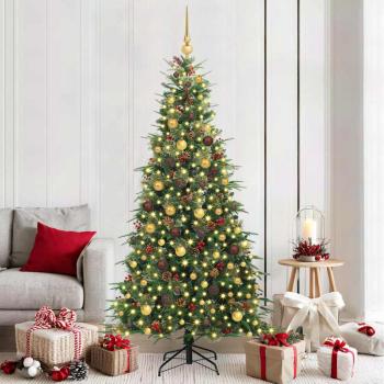 ARDEBO.de - Künstlicher klappbarer Weihnachtsbaum Grün 210 cm PE und PVC
