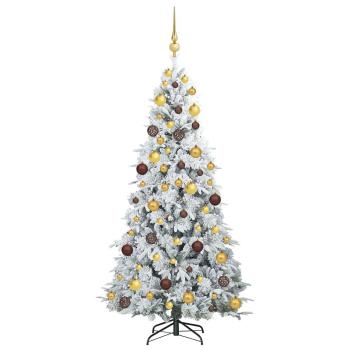Künstlicher klappbarer Weihnachtsbaum Weiß 180 cm PE und PVC