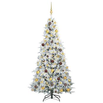 Künstlicher klappbarer Weihnachtsbaum Weiß 210 cm PE und PVC
